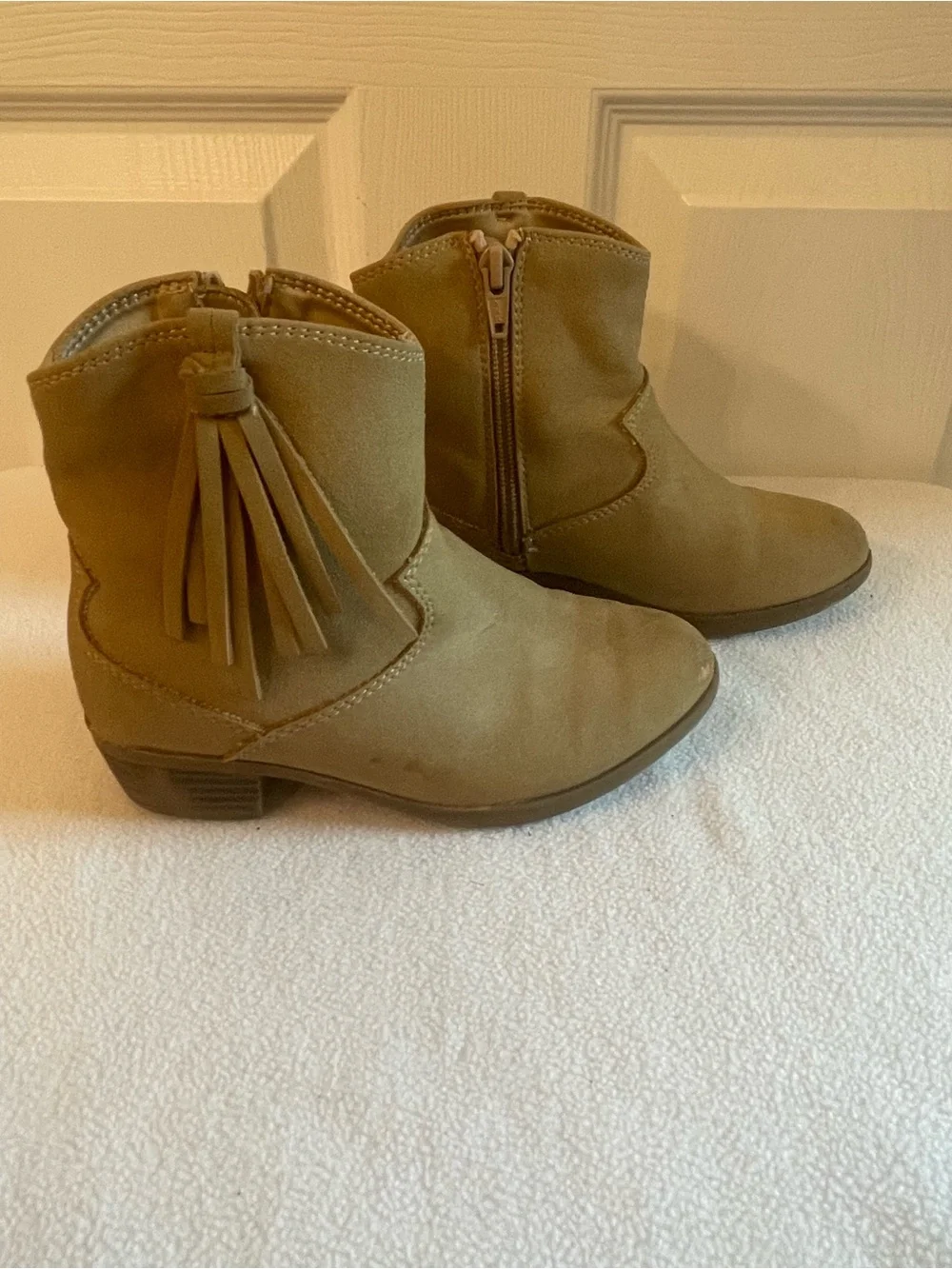 Sonoma Tan Suede Ankle Booties with Side Zip